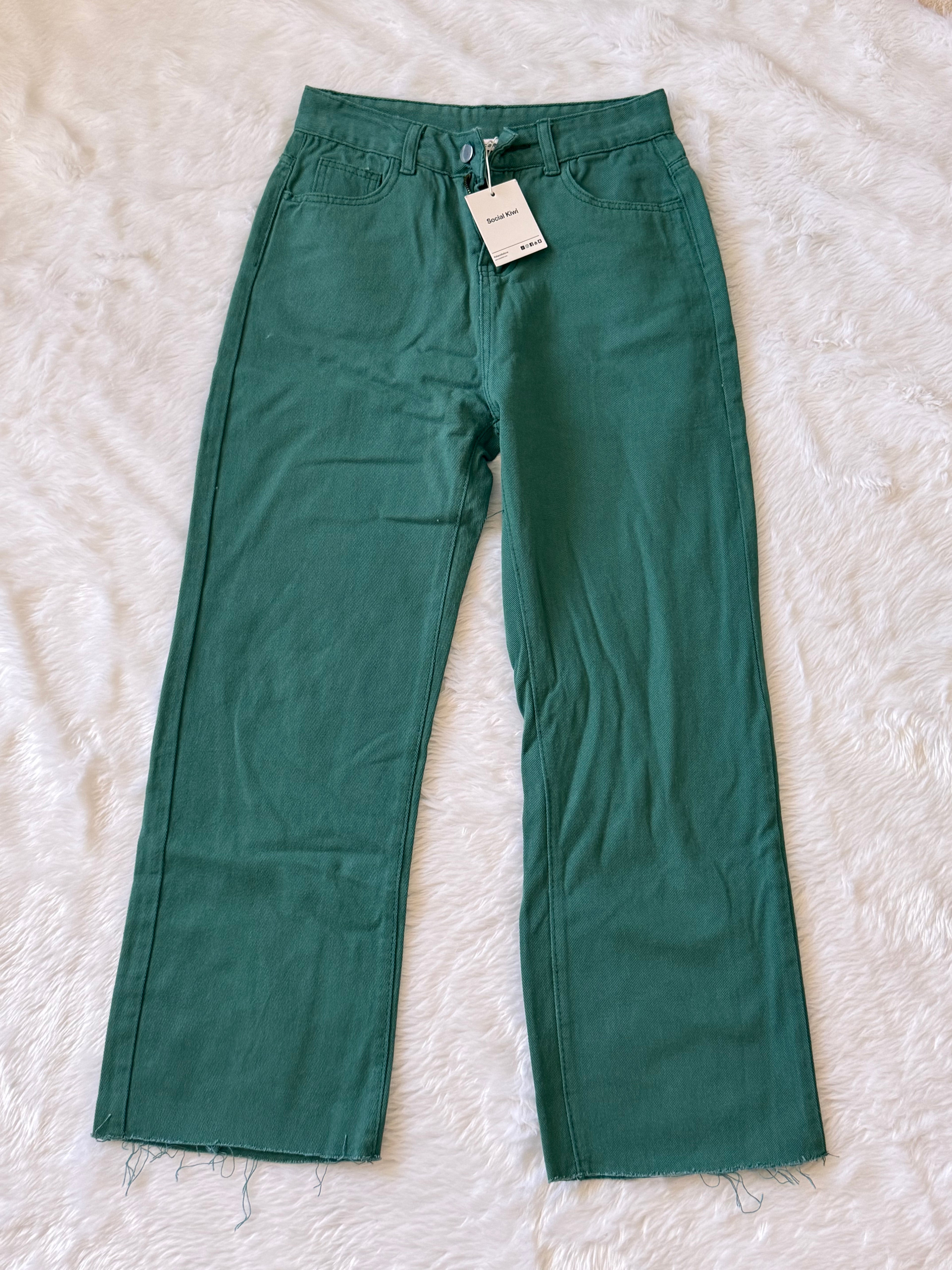 green highwaist jeans
